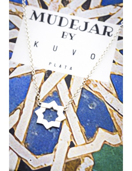 Colgante pequeño estrella mudejar de plata K00647P