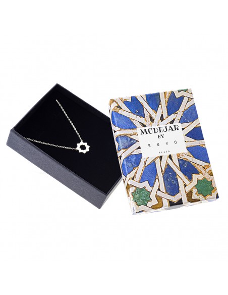 Colgante pequeño estrella mudejar de plata K00647P