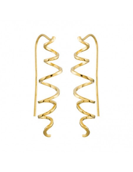 Pendientes espiral de plata recubierto oro K00421E/GO