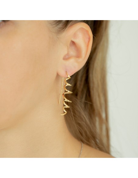 Pendientes espiral de plata recubierto oro K00421E/GO