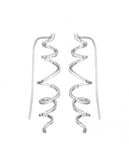 Pendientes espiral de plata rodiada K00421E/RO