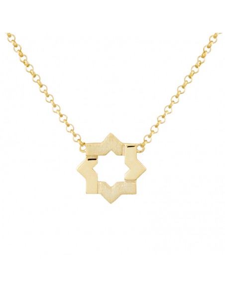 Colgante collar estrella mudejar recubierto oro K00674P