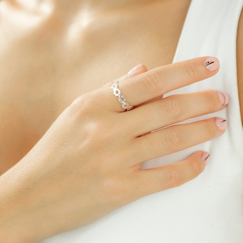 Anillo de plata estrellas mudéjar K00671R