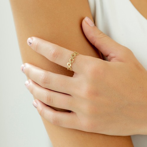 Anillo recubierto de oro 18k estrellas mudéjar...