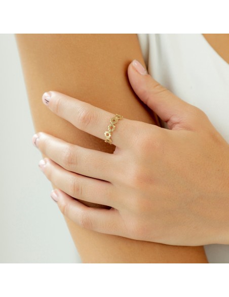 Anillo recubierto de oro 18k estrellas mudéjar K00672R