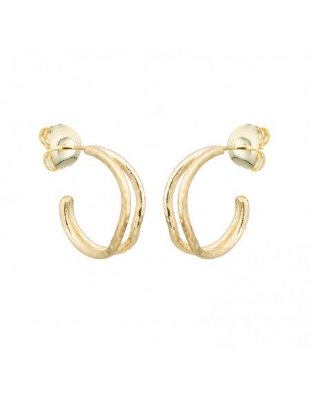 Pendientes aros plata recubierto oro 18k K00688E