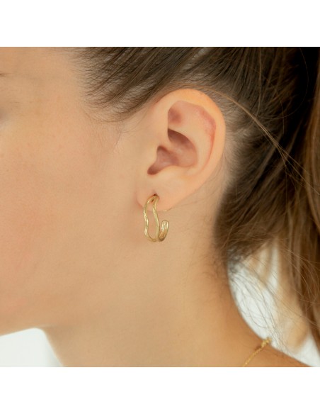 Pendientes aros plata recubierto oro 18k K00688E