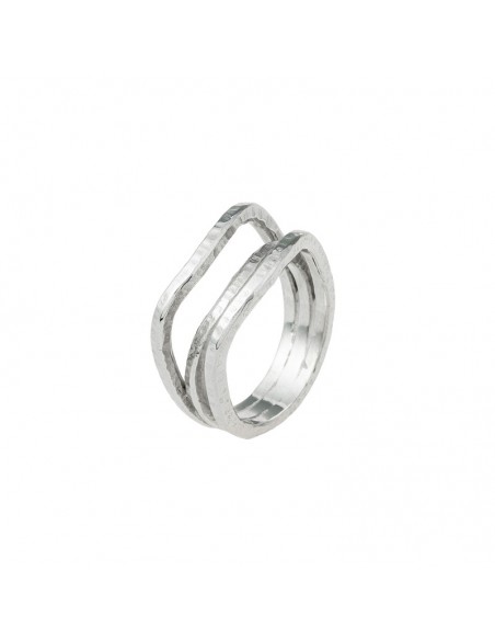 Anillo de plata rodiado Colección Natura K00689R