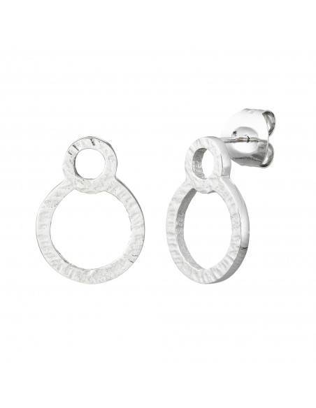 Pendientes aros de plata rodiada K00691E