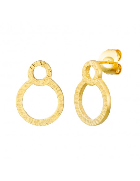 Pendientes aros plata recubierto oro 18k K00692E