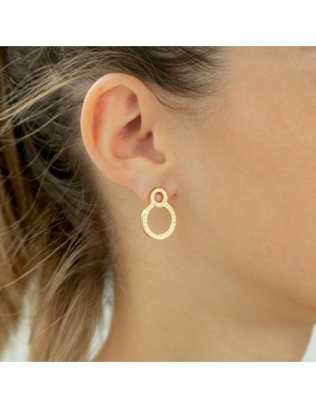 Pendientes aros plata recubierto oro 18k K00692E