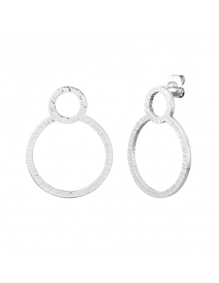 Pendientes aros grandes de plata natura K00693E