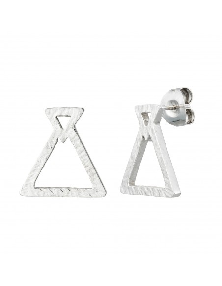 pendientes de plata triángulo natura K00697E