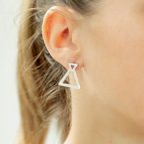 pendientes de plata triángulo natura K00697E
