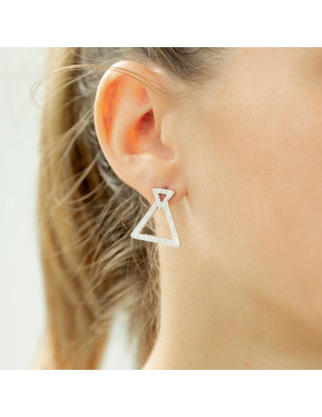 pendientes de plata triángulo natura K00697E