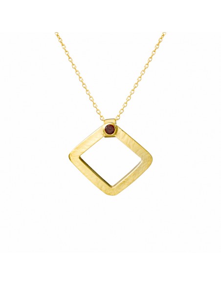 Colgante plata recubierto oro granate natural K00700P