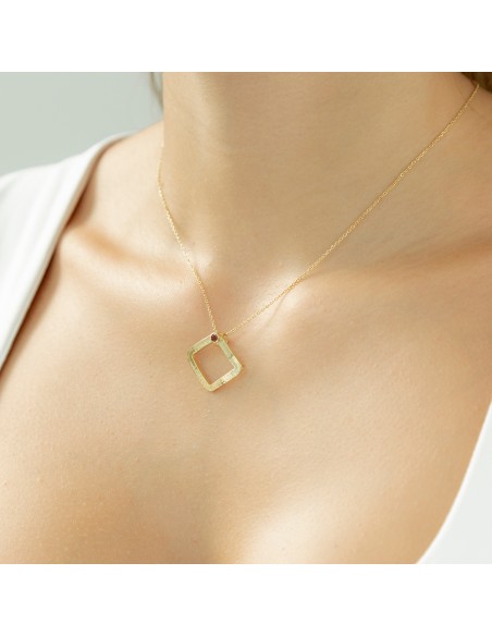 Colgante plata recubierto oro granate natural K00700P