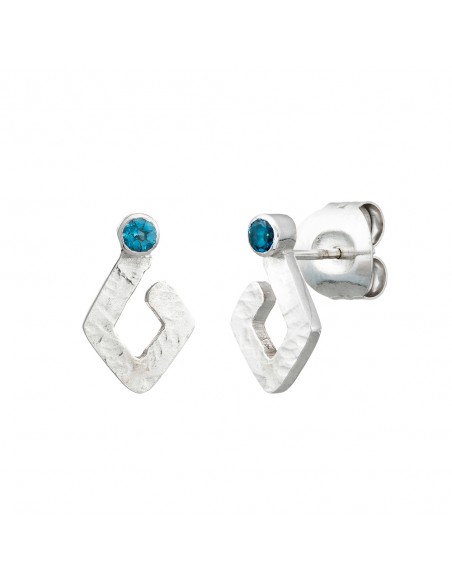 Pendientes de plata piedra topacio natural K00701E