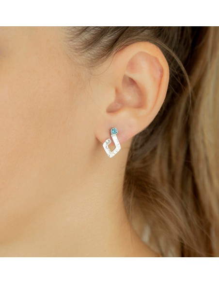 Pendientes de plata piedra topacio natural K00701E