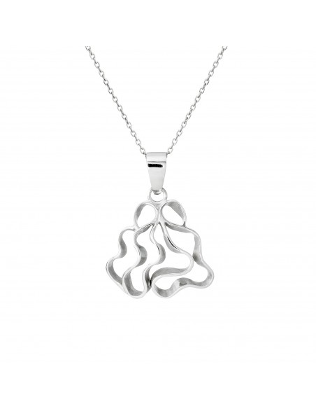 Colgante plata rodiada colección ondas K00707P