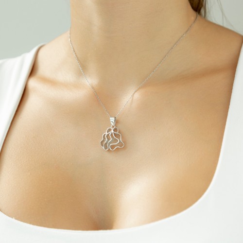 Colgante plata rodiada colección ondas K00707P