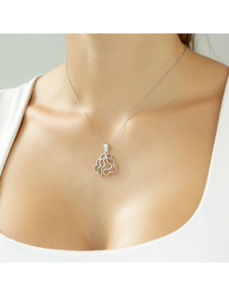 Colgante plata rodiada colección ondas K00707P