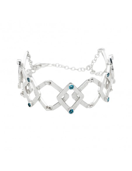 Pulsera brazalete plata topacio natural K00711B