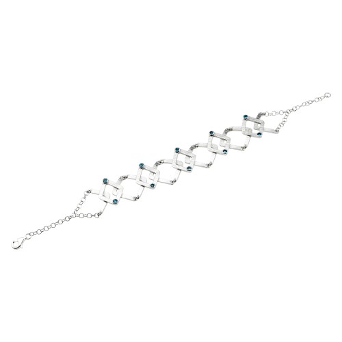 Pulsera brazalete plata topacio natural K00711B