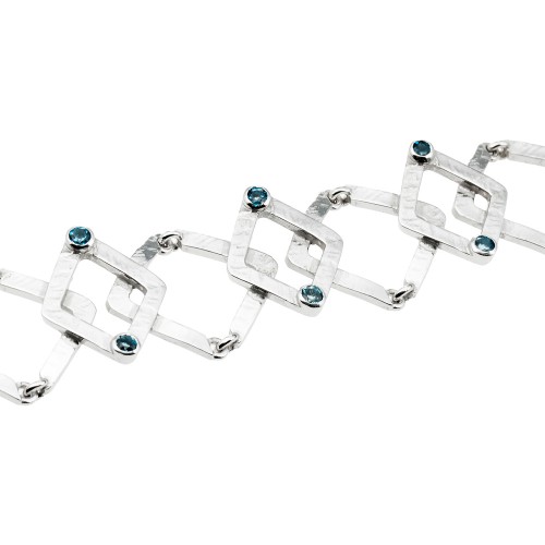 Pulsera brazalete plata topacio natural K00711B