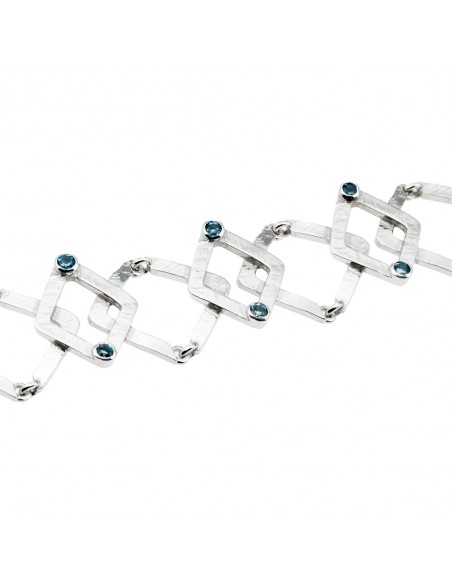 Pulsera brazalete plata topacio natural K00711B