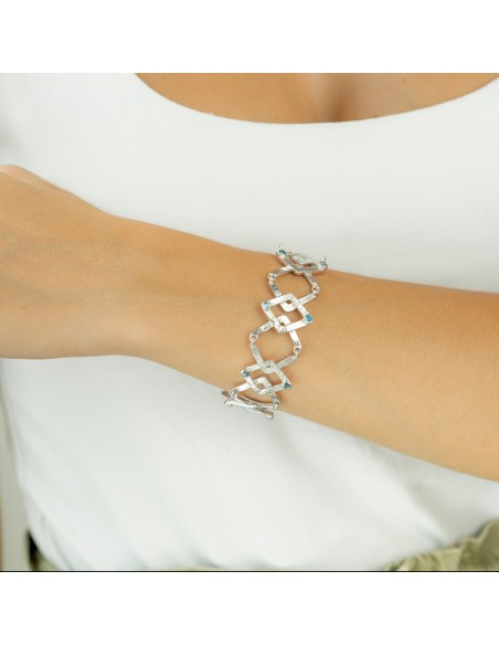 Pulsera brazalete plata topacio natural K00711B