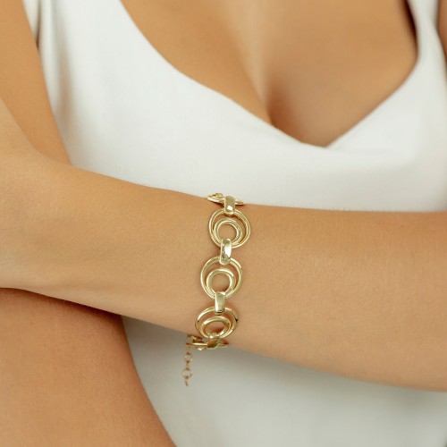 Pulsera plata recubierto oro de 18k K00530/GO