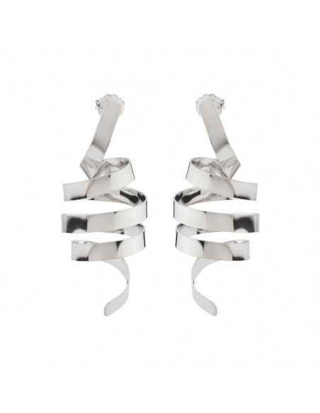 Pendientes espiral K00547E/RO plata rodiado