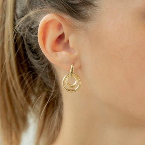 Pendientes de plata recubiertos oro 18k K00404E/GO