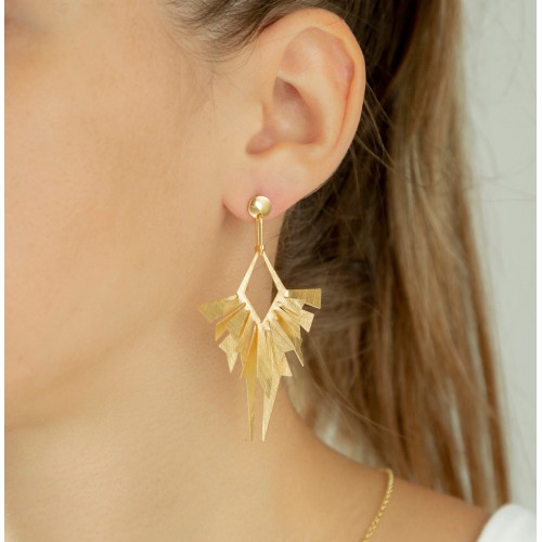 Pendientes plata recubierto oro hecho a mano...