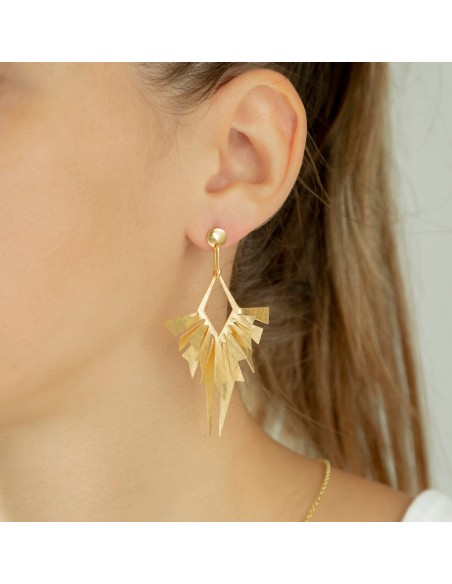 Pendientes plata recubierto oro hecho a mano K00255E