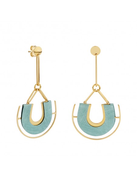 Pendientes recubierto oro esmalte tiffany K00261E