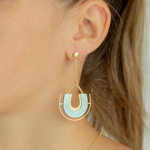 Pendientes recubierto oro esmalte tiffany K00261E