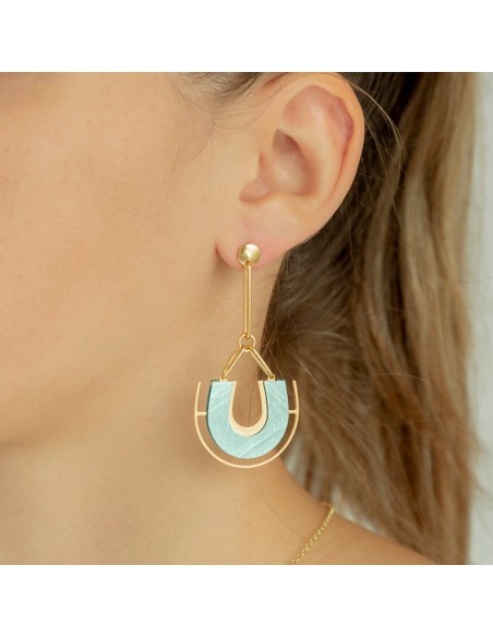 Pendientes recubierto oro esmalte tiffany K00261E