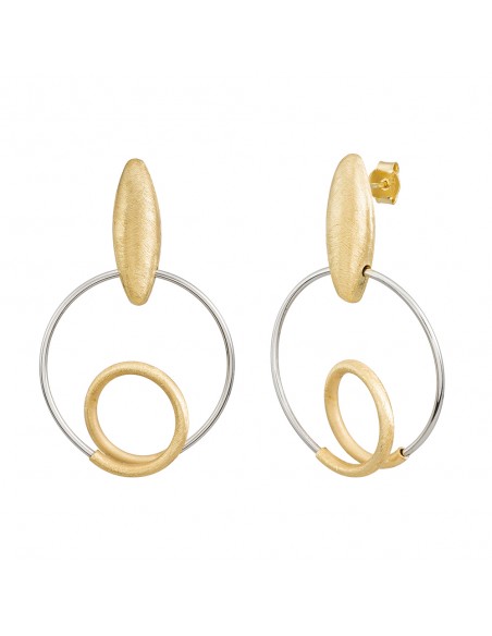 Pendiente oro plata circular K00729E