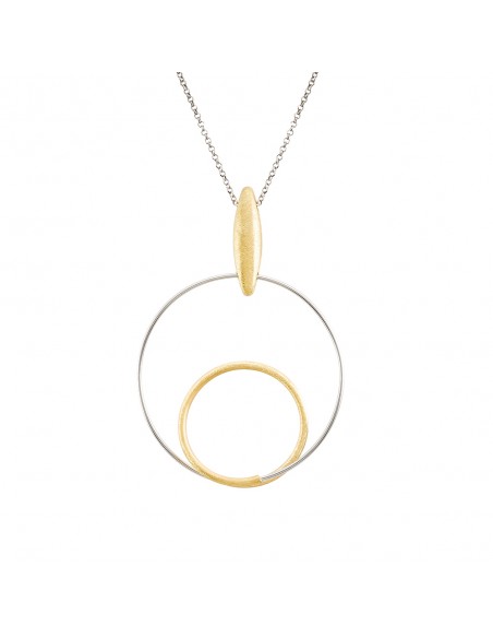Collar plata oro bicolor circulo K00730P