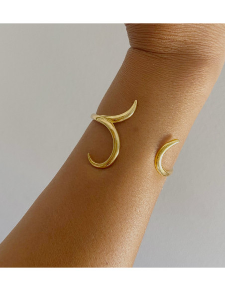 Brazalete K00498B/OR espiral plata recubierto oro 18 kt