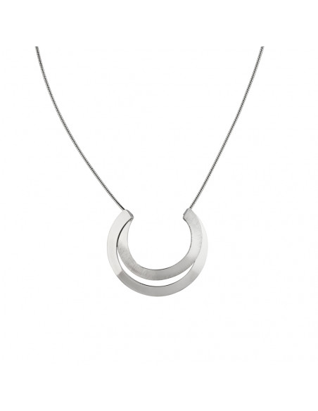 Collar plata K00569P rodiada media luna