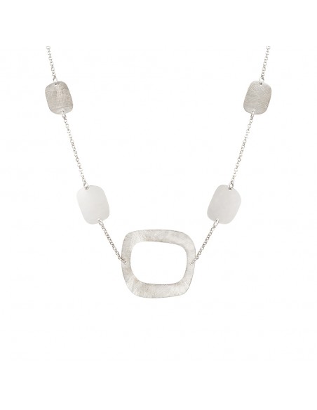 Collar plata eslabones cuadrados K00740N