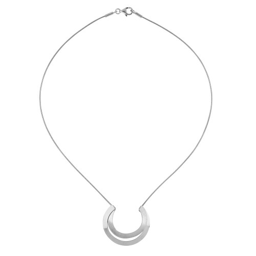 Collar plata K00569P rodiada media luna