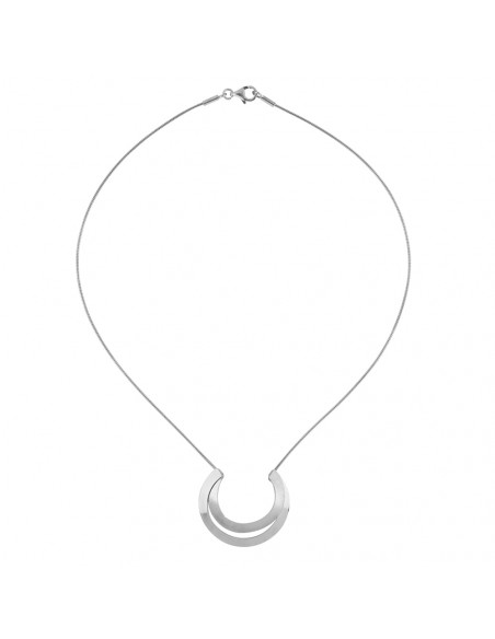Collar plata K00569P rodiada media luna