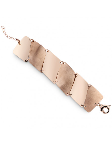 Pulsera plata recubierta oro rosa 18 kt K00570B/OR