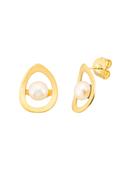 Pendientes gota plata perla K0023E
