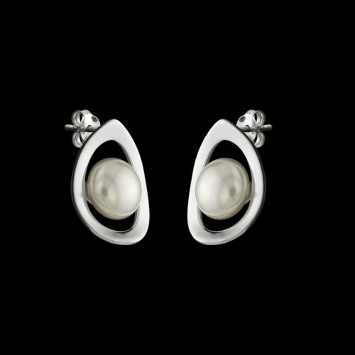 pendientes de plata y perla K0023E/RO