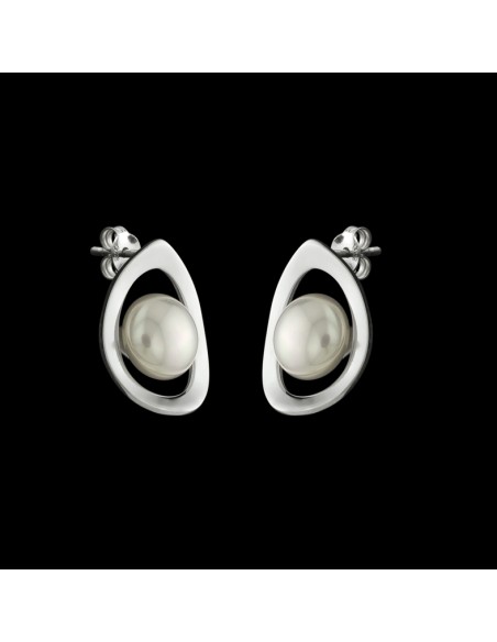 pendientes de plata y perla K0023E/RO